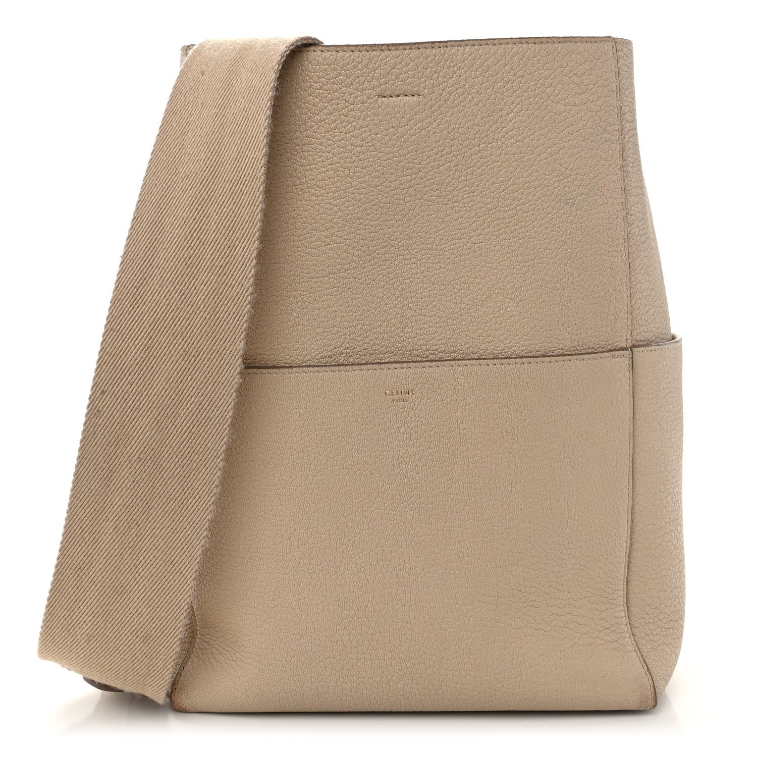 Celine Soft Grained Calfskin Sangle Bucket Bag Dune 1 of 17