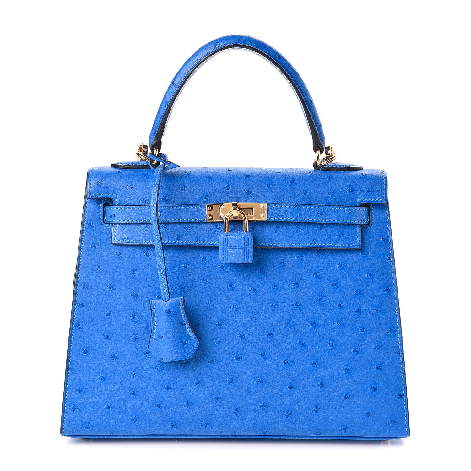 Hermes Ostrich Kelly Sellier 25 Bleuet 1 of 40