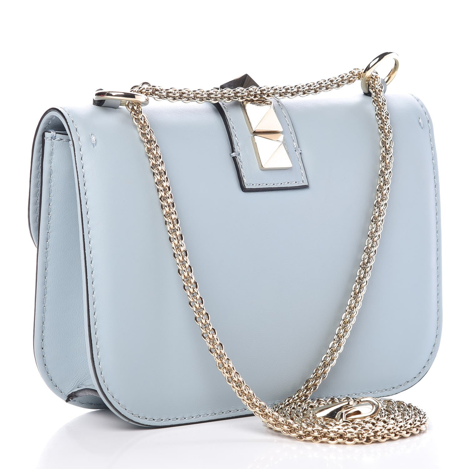 Valentino Garavani Vitello Small Glam Lock Rockstud Flap Sky Sorbet 3 of 8
