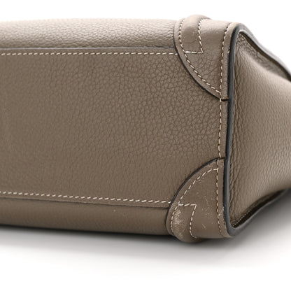 Celine Drummed Calfskin Nano Luggage Souris 8 of 20