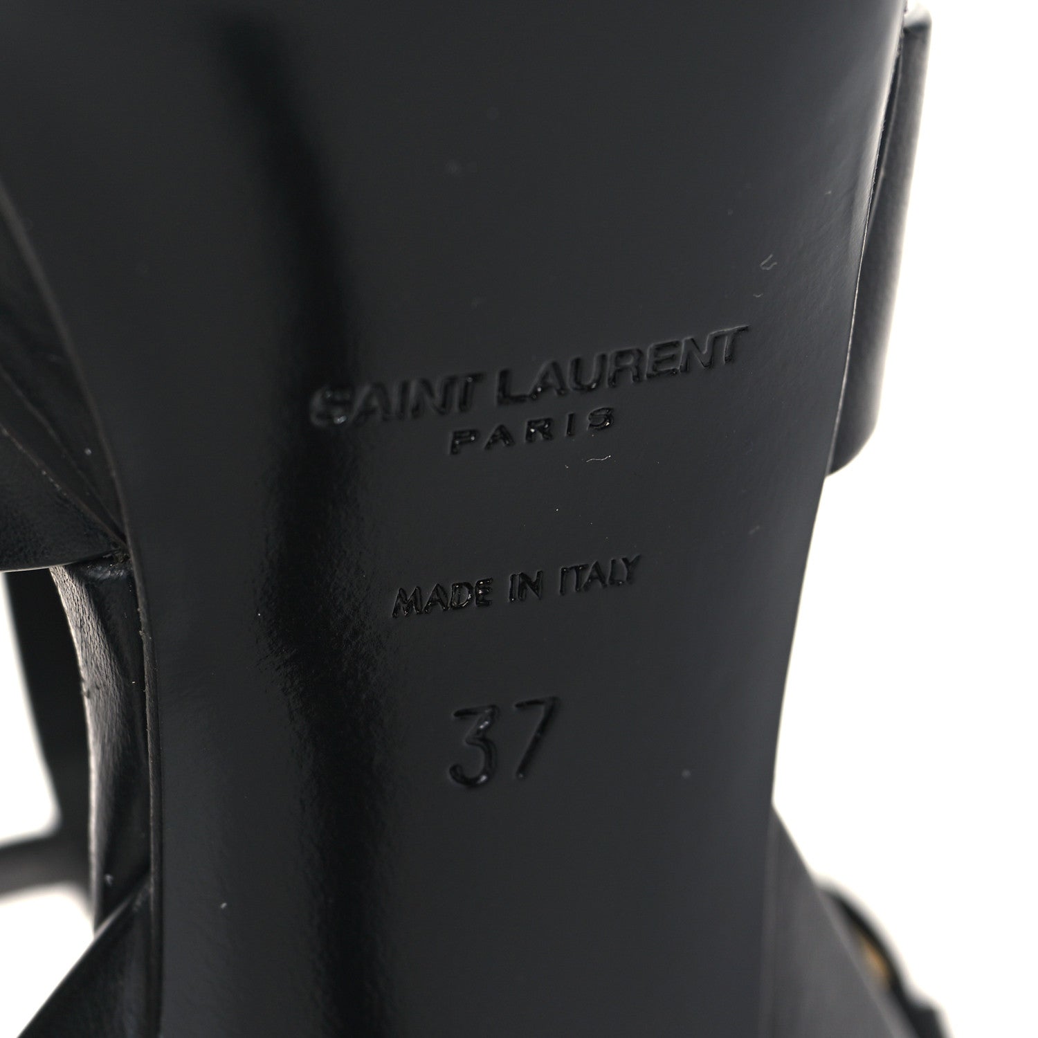 Saint Laurent Calfskin Tribute 75 Platform Sandals 37 Black 7 of 11