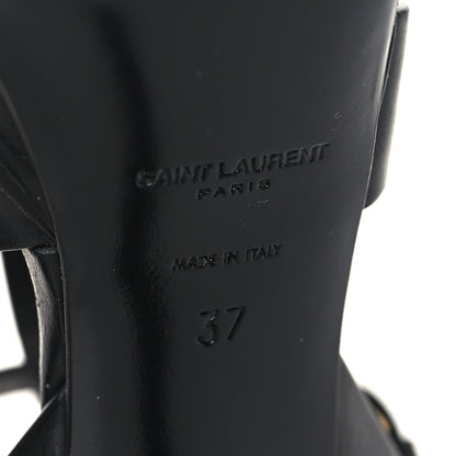 Saint Laurent Calfskin Tribute 75 Platform Sandals 37 Black 7 of 11