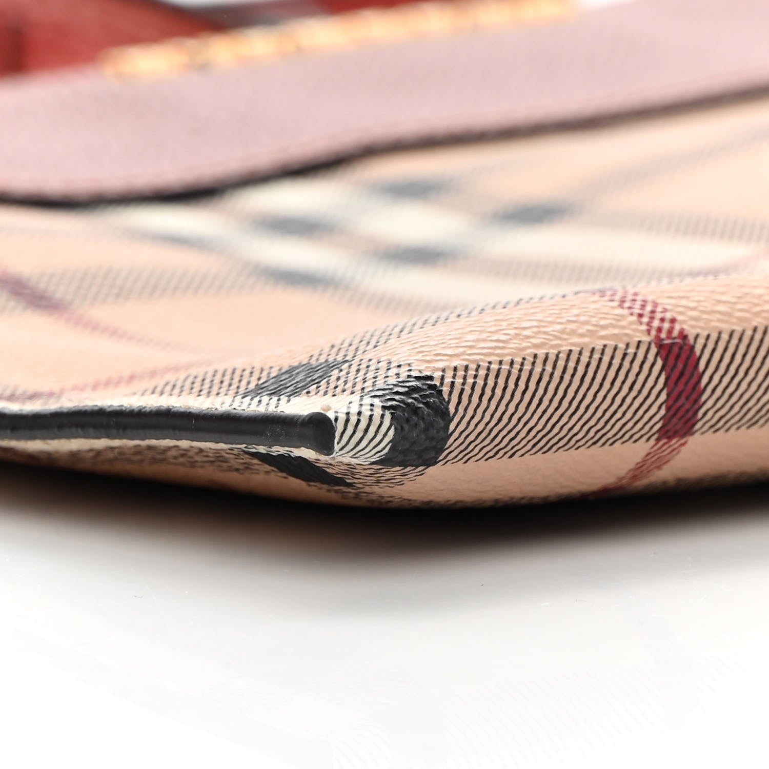 Burberry Haymarket Check Peyton Crossbody Clutch Bag Dusty Pink 10 of 13