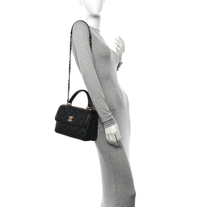 Chanel Lambskin Quilted Small Trendy CC Dual Handle Flap Bag Black 2 of 11