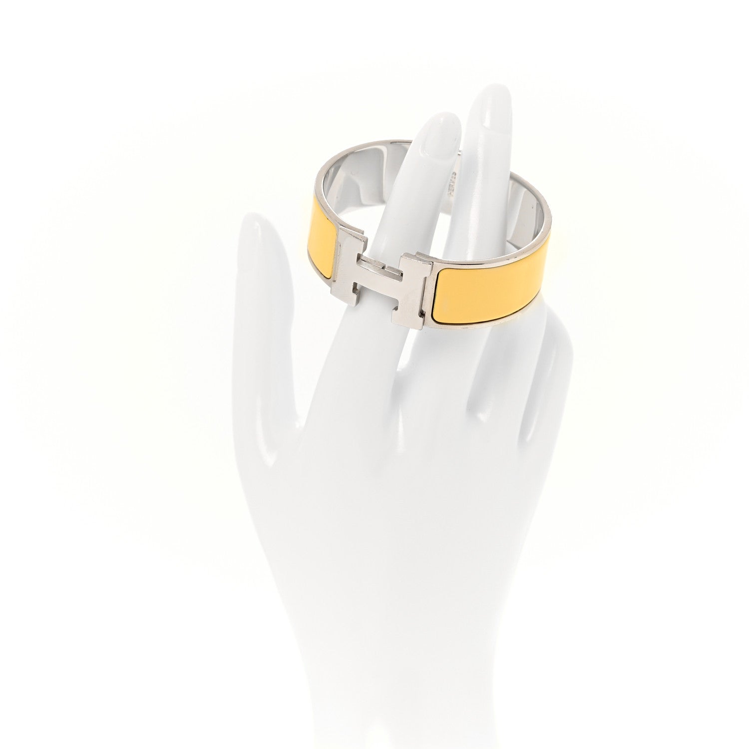 Hermes Enamel Wide Clic Clac H Bracelet PM Jaune Soleil 2 of 5