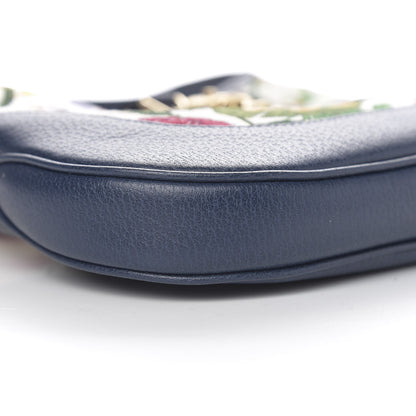 Gucci Canvas Flora Medium Jackie Hobo Blue Agata 7 of 9