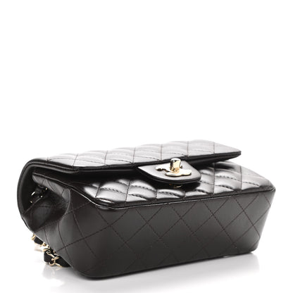 Chanel Lambskin Quilted Mini Rectangular Flap Dark Brown 4 of 10