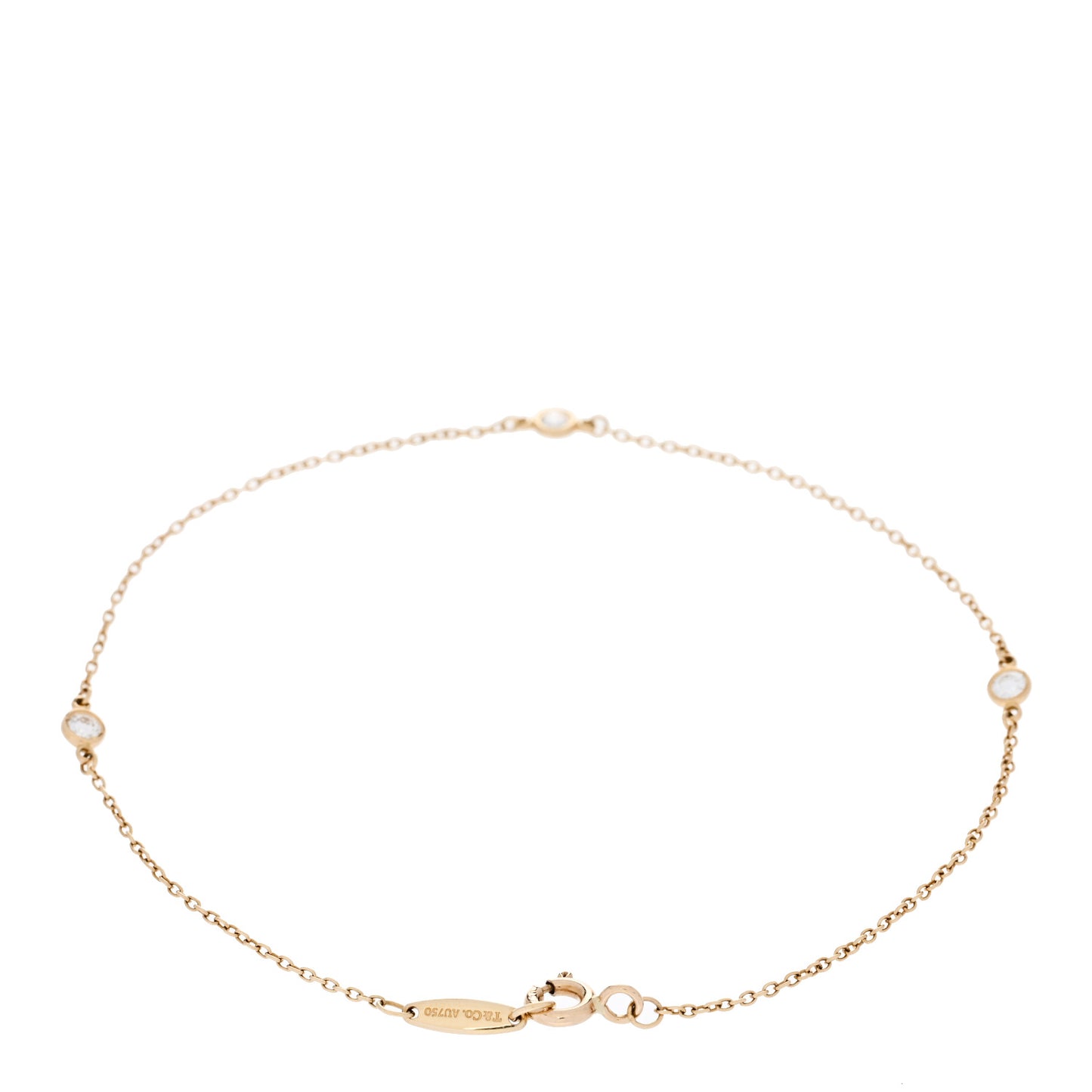 18K Yellow Gold Diamond .15ctw Elsa Peretti Diamonds by the Yard Station Bracelet