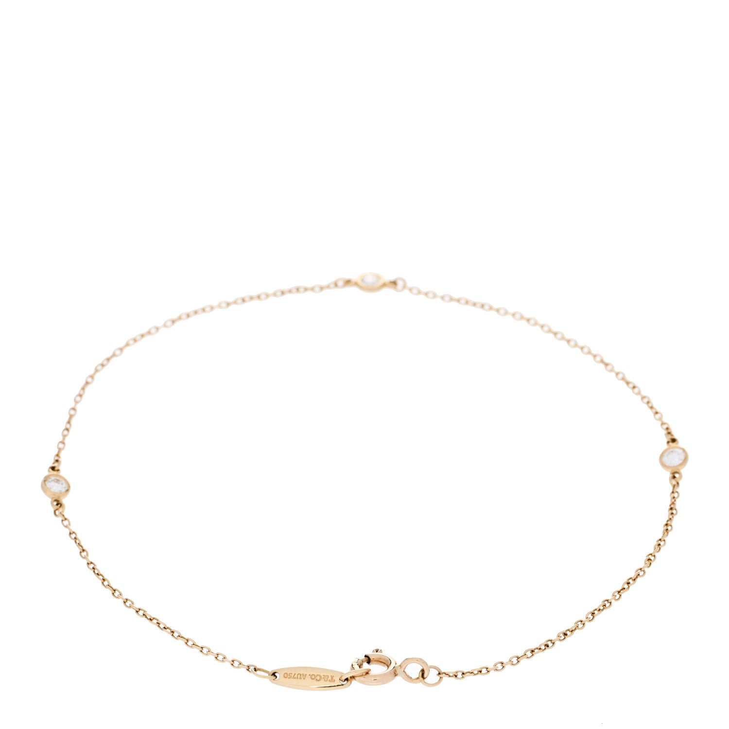 Tiffany 18K Yellow Gold Diamond .15ctw Elsa Peretti Diamonds by the Yard Station Bracelet 2 of 4