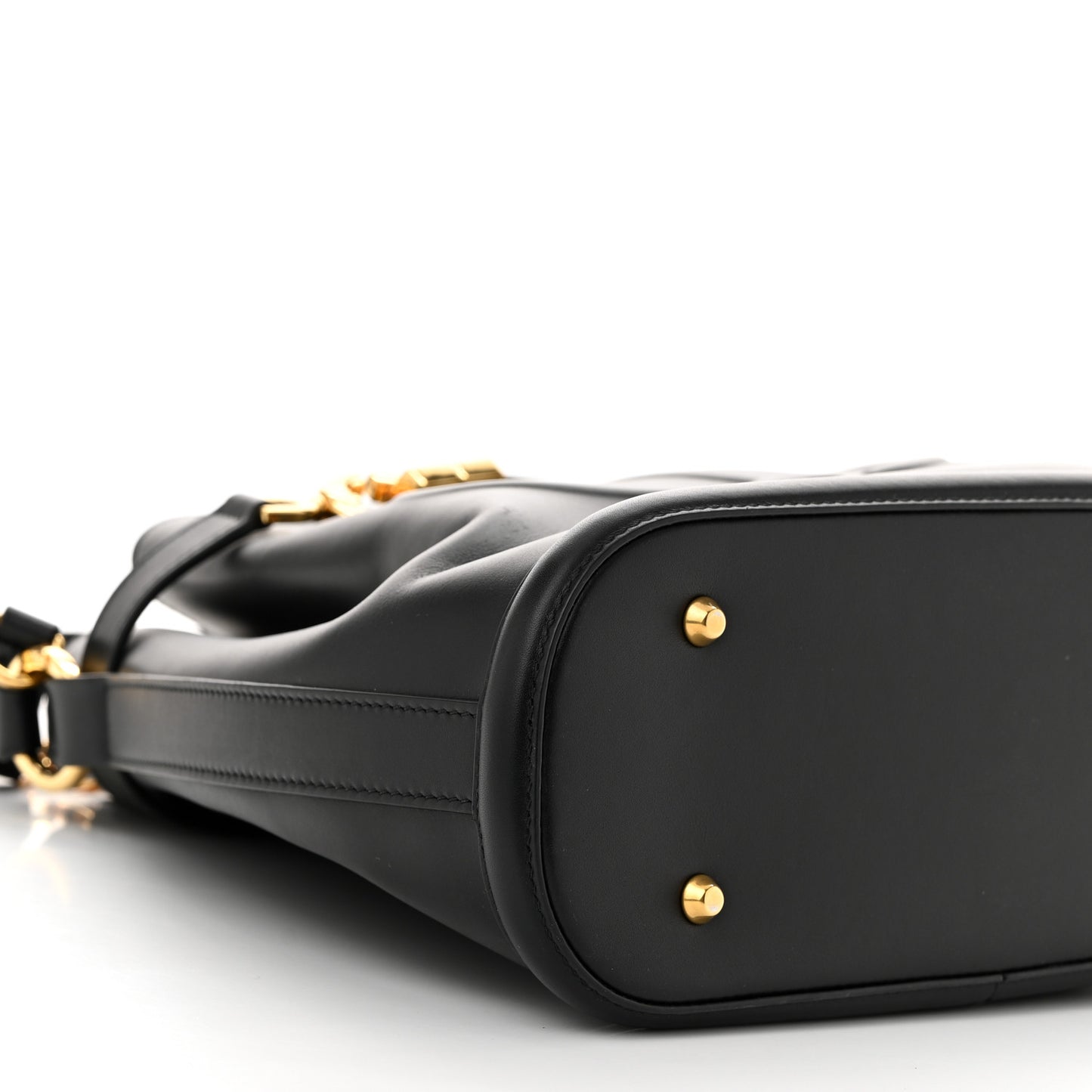 Calfskin CD Embossed Medium C'est Chain Bucket Bag Black