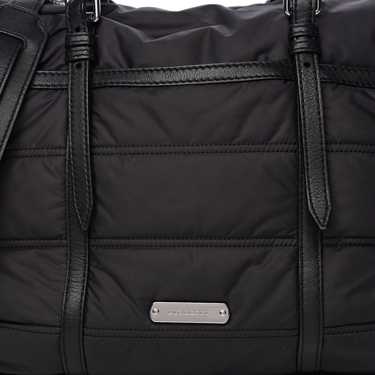 Nylon House Check Quilted Abbey Diaper Bag Black