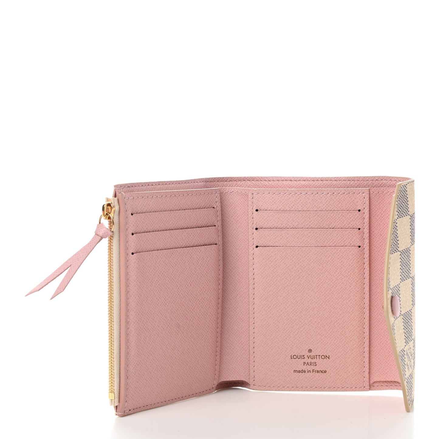 Damier Azur Victorine Wallet Rose Ballerine