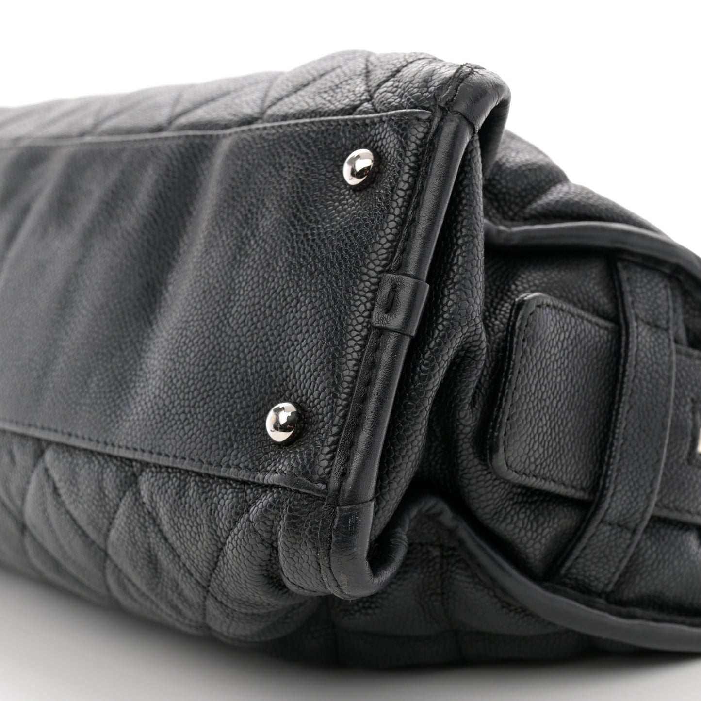 Caviar Quilted French Riviera Tote Black