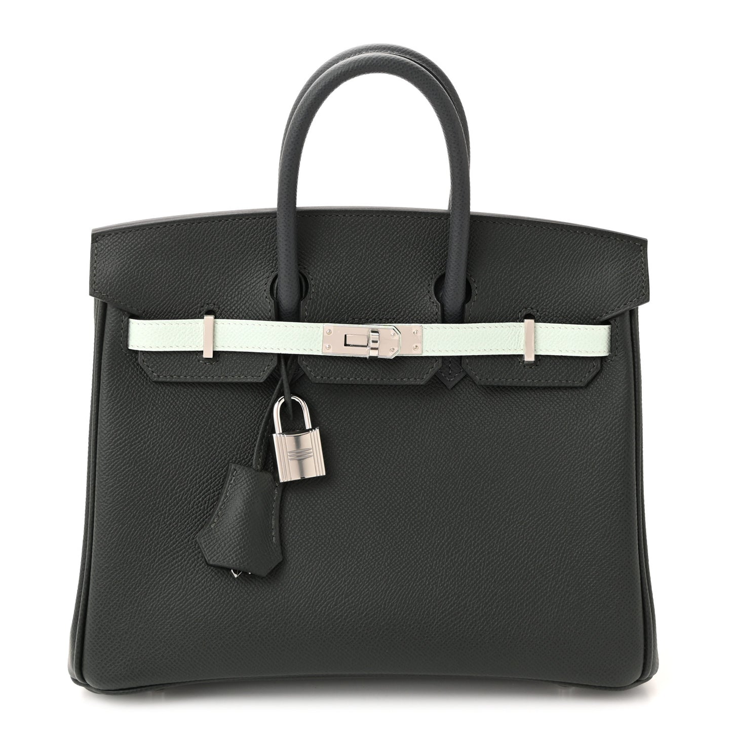Epsom Tri-Color Birkin 25 Vert Fonce Ardoise Vert Peppermint