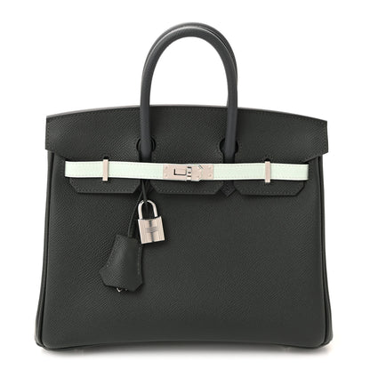 Hermes Epsom Tri-Color Birkin 25 Vert Fonce Ardoise Vert Peppermint 1 of 10
