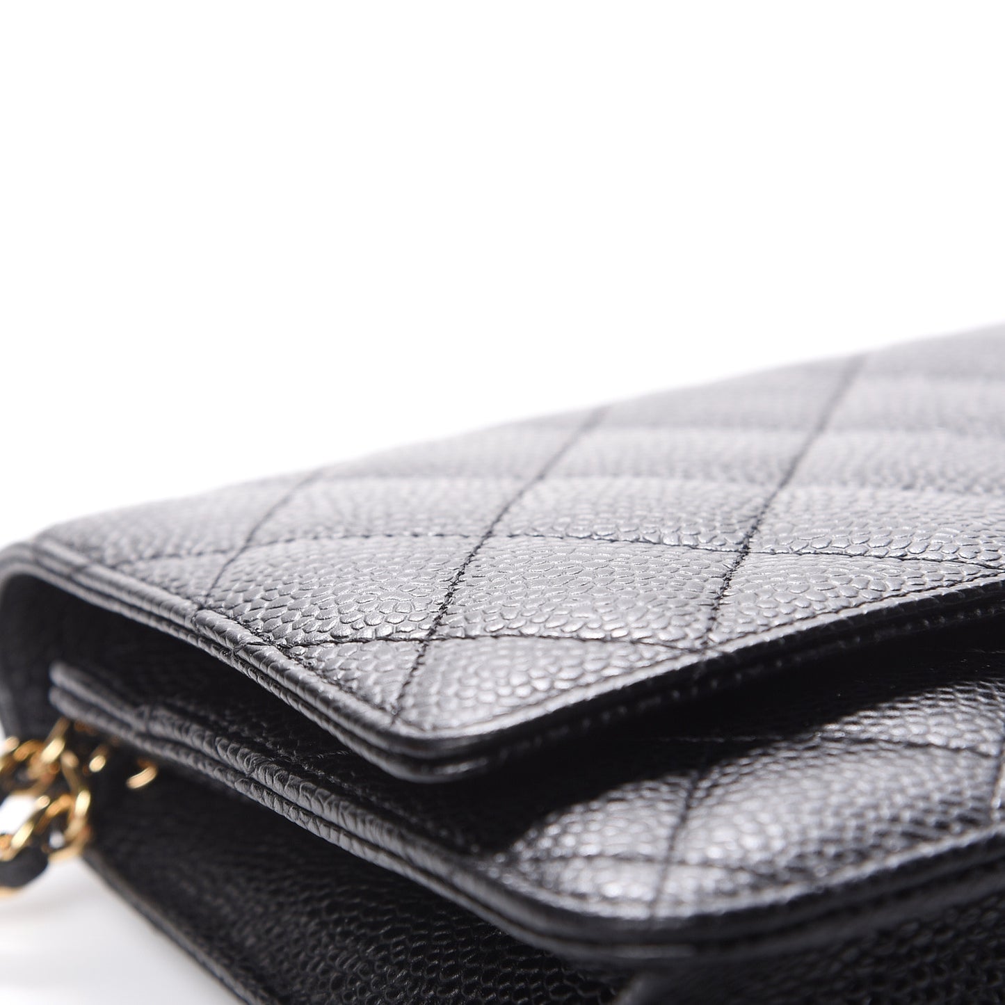 Caviar Quilted Wallet On Chain WOC Black