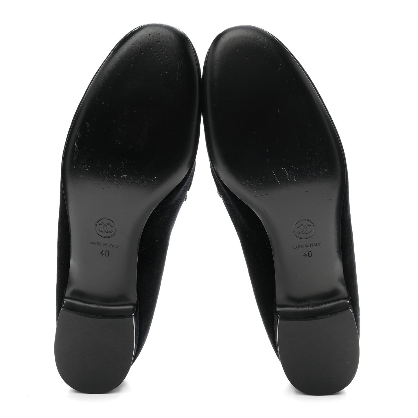 Velvet Moccasin Loafers 40 Black