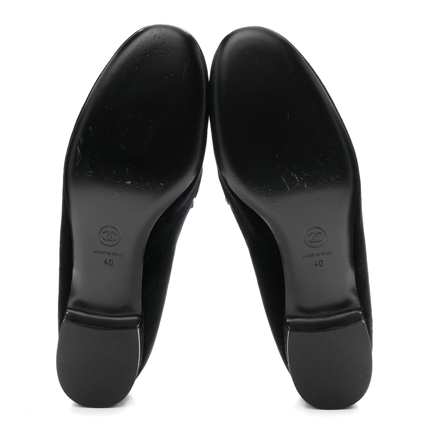 Chanel Velvet Moccasin Loafers 40 Black 6 of 9