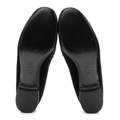 Chanel Velvet Moccasin Loafers 40 Black 6 of 9