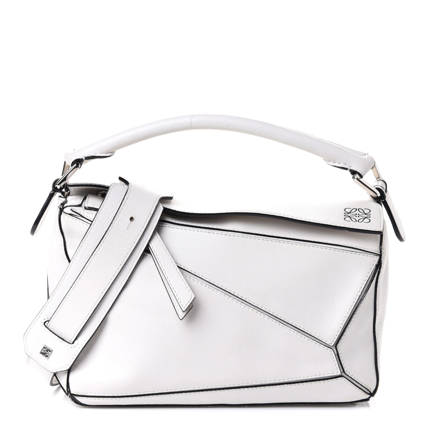 Calfskin Small Puzzle Bag White