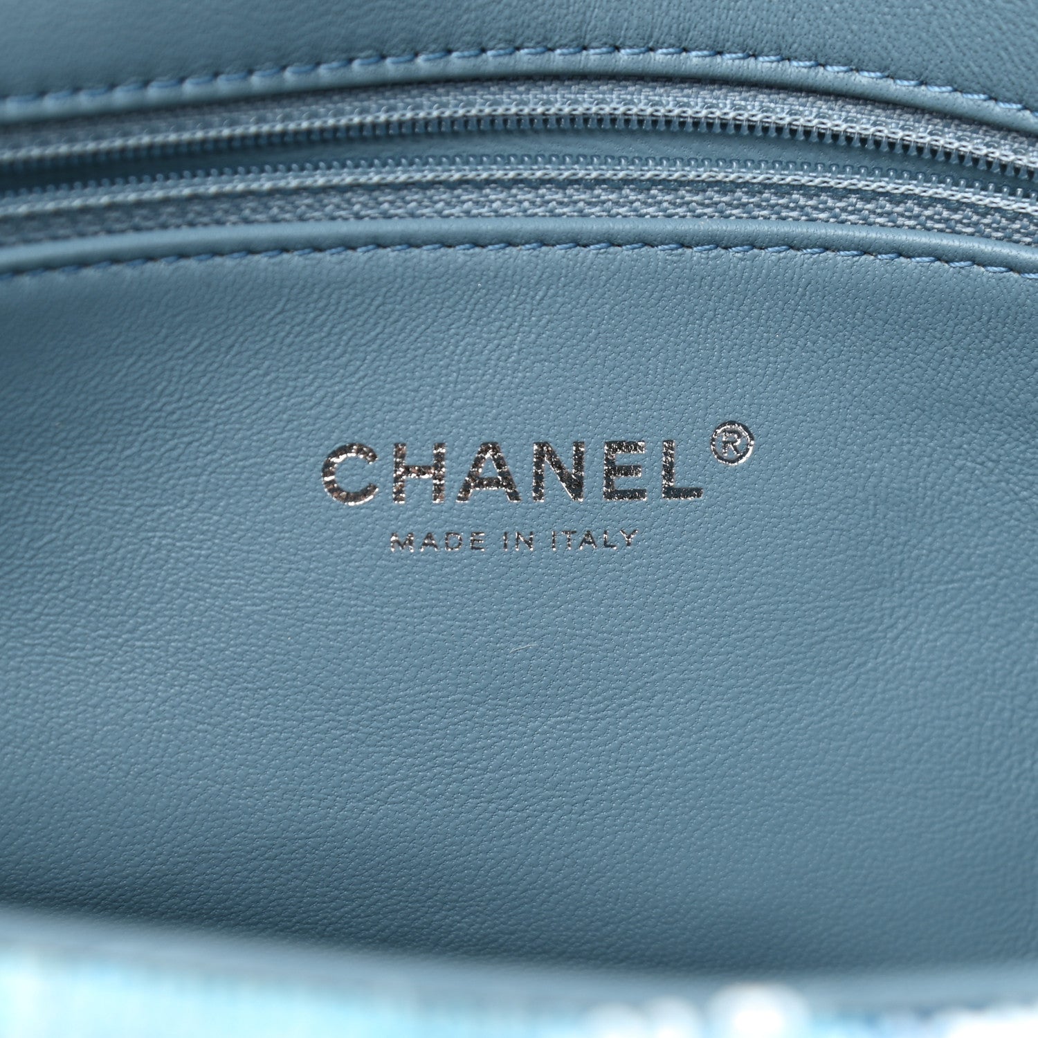 Chanel Sequin Large Waterfall Flap Light Blue 6 of 9