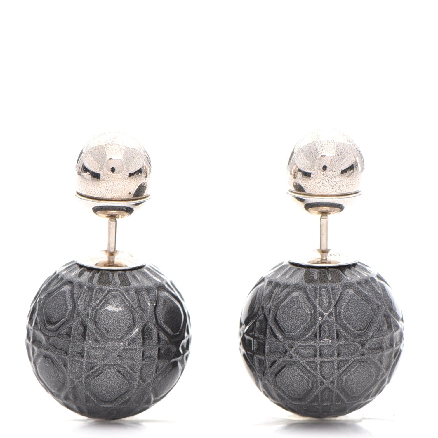 Christian Dior Metal Cannage Mise En Dior Tribal Earrings Grey 1 of 3