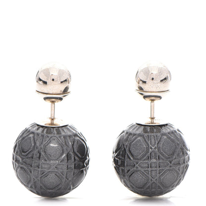 Christian Dior Metal Cannage Mise En Dior Tribal Earrings Grey 1 of 3