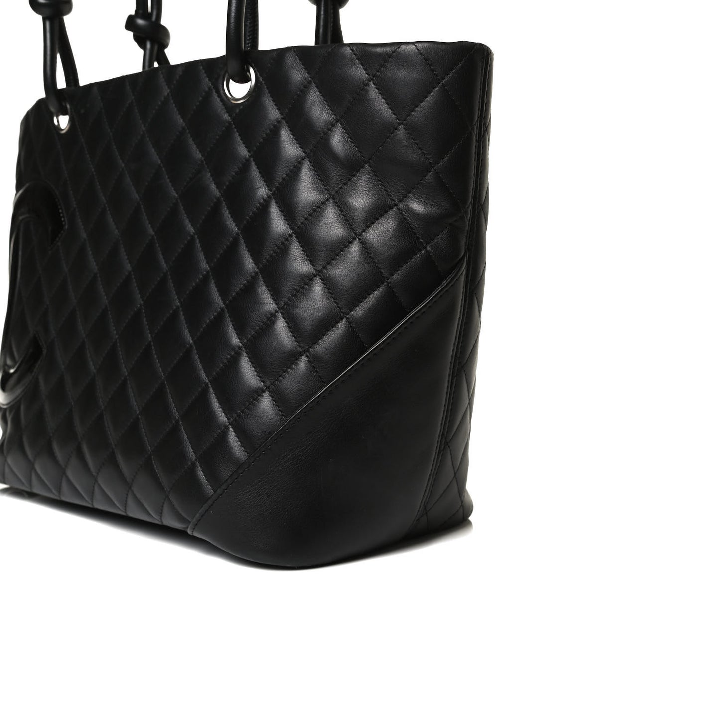 Calfskin Quilted Large Cambon Tote Black