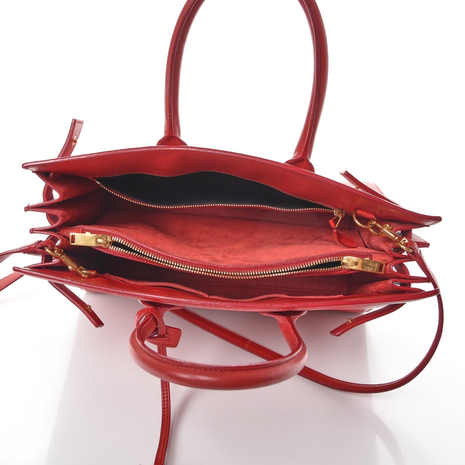 Saint Laurent Calfskin Small Sac De Jour Lipstick Red 6 of 13
