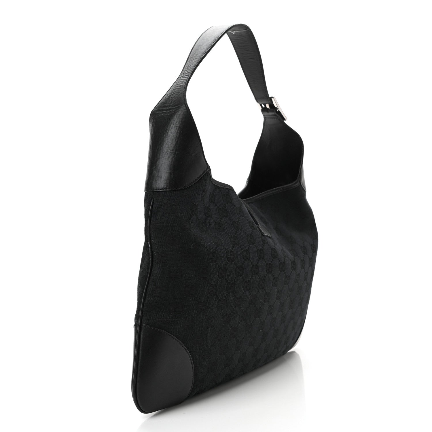 Gucci Monogram Lobster Clasp Jackie O Hobo Black 3 of 12