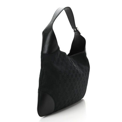 Gucci Monogram Lobster Clasp Jackie O Hobo Black 3 of 12