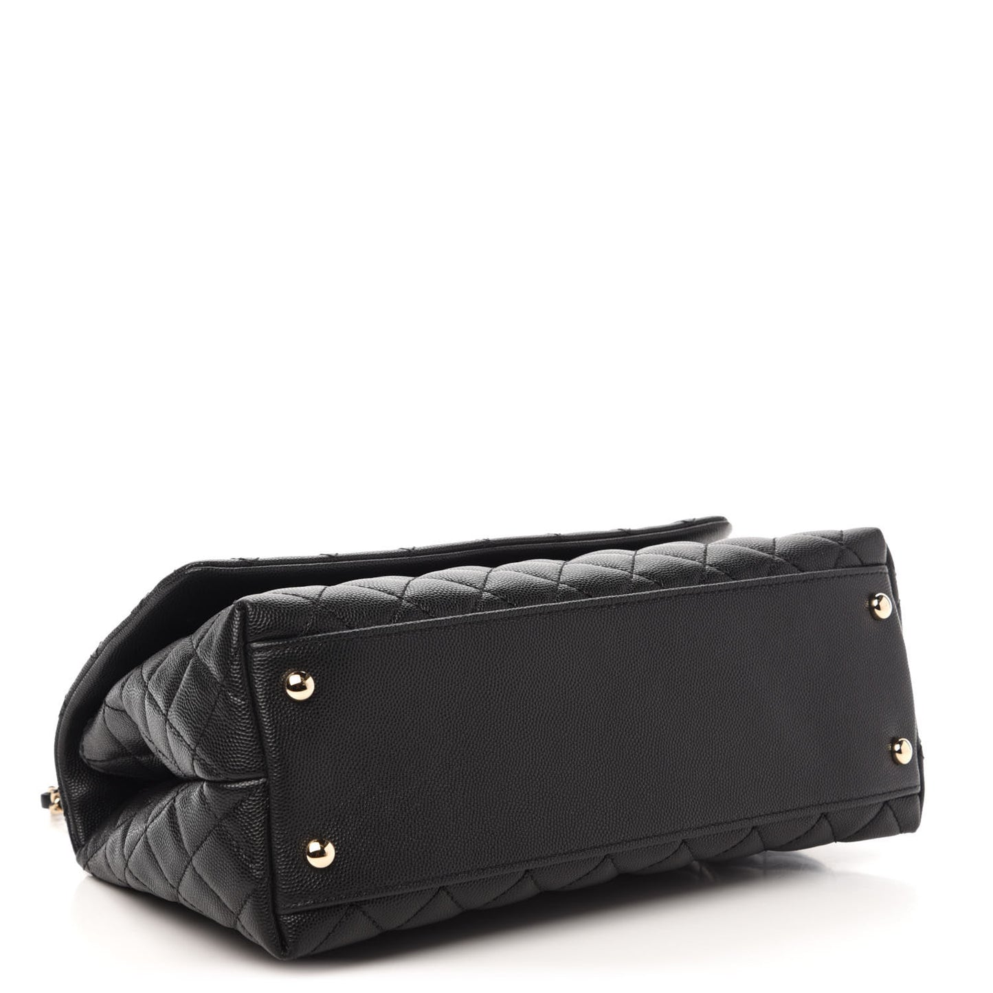 Caviar Quilted Small Coco Handle Flap Black