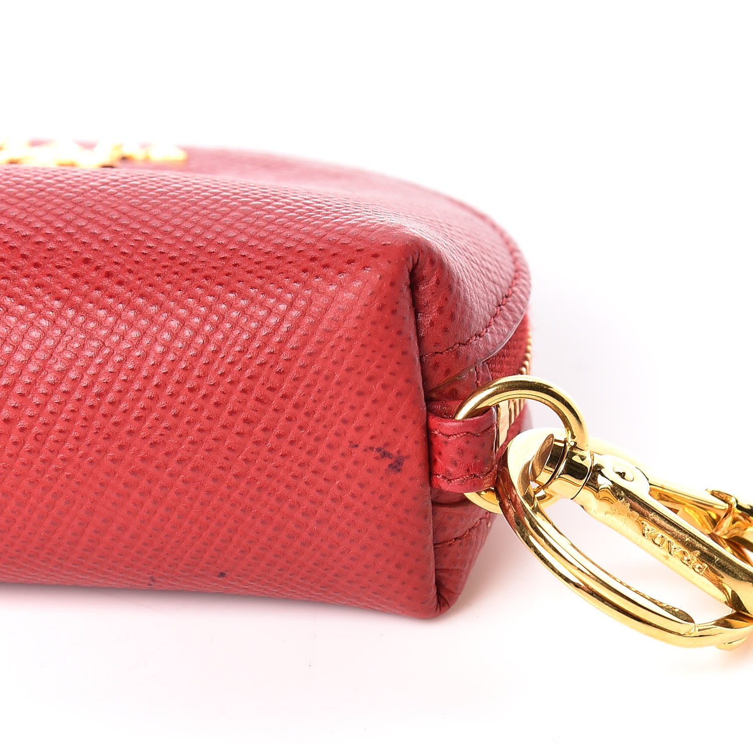 Prada Saffiano Metal Coin Purse Fuoco 10 of 11