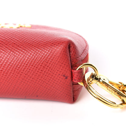 Prada Saffiano Metal Coin Purse Fuoco 10 of 11