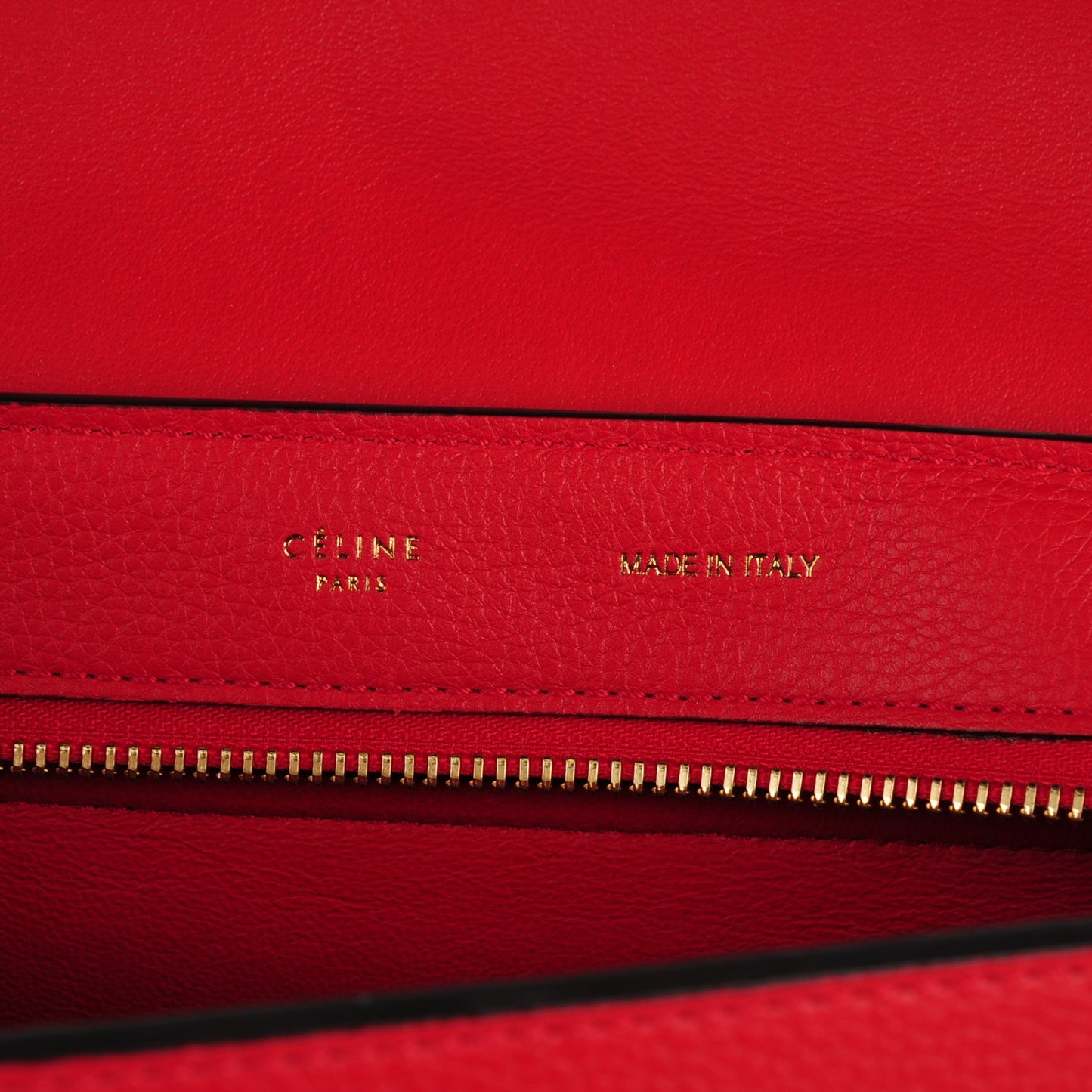 Drummed Calfskin Suede Medium Trapeze Coquelicot