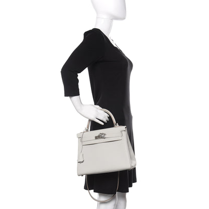 Hermes Taurillon Clemence Kelly Retourne 28 Gris Perle 3 of 12