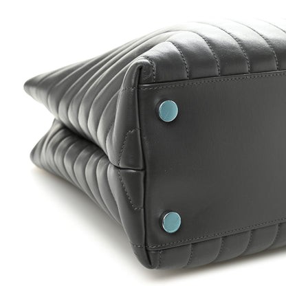 Saint Laurent Calfskin Y Quilted Monogram Large Loulou Shopper Storm 10 of 11