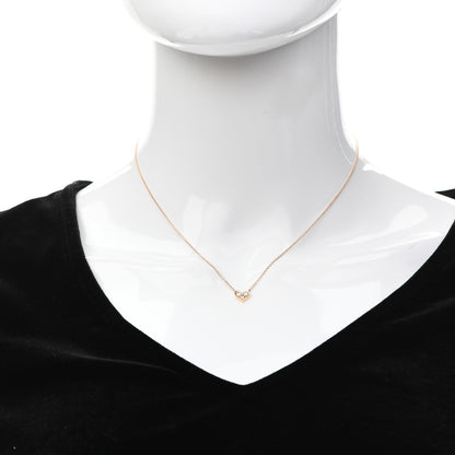 Tiffany 18K Rose Gold Diamond Heart Pendant Necklace 2 of 4