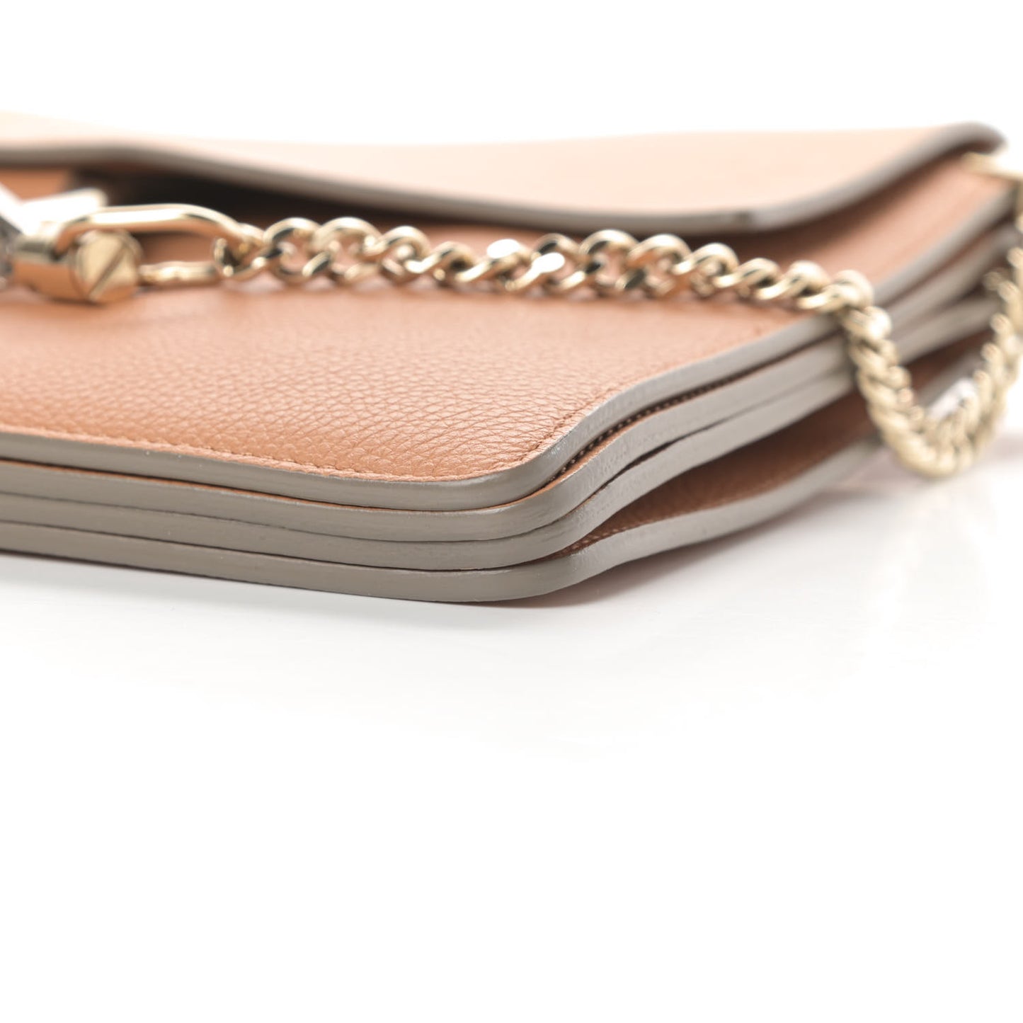 Grained Calfskin Smooth Lambskin Medium Faye Shoulder Bag Milky Coffee