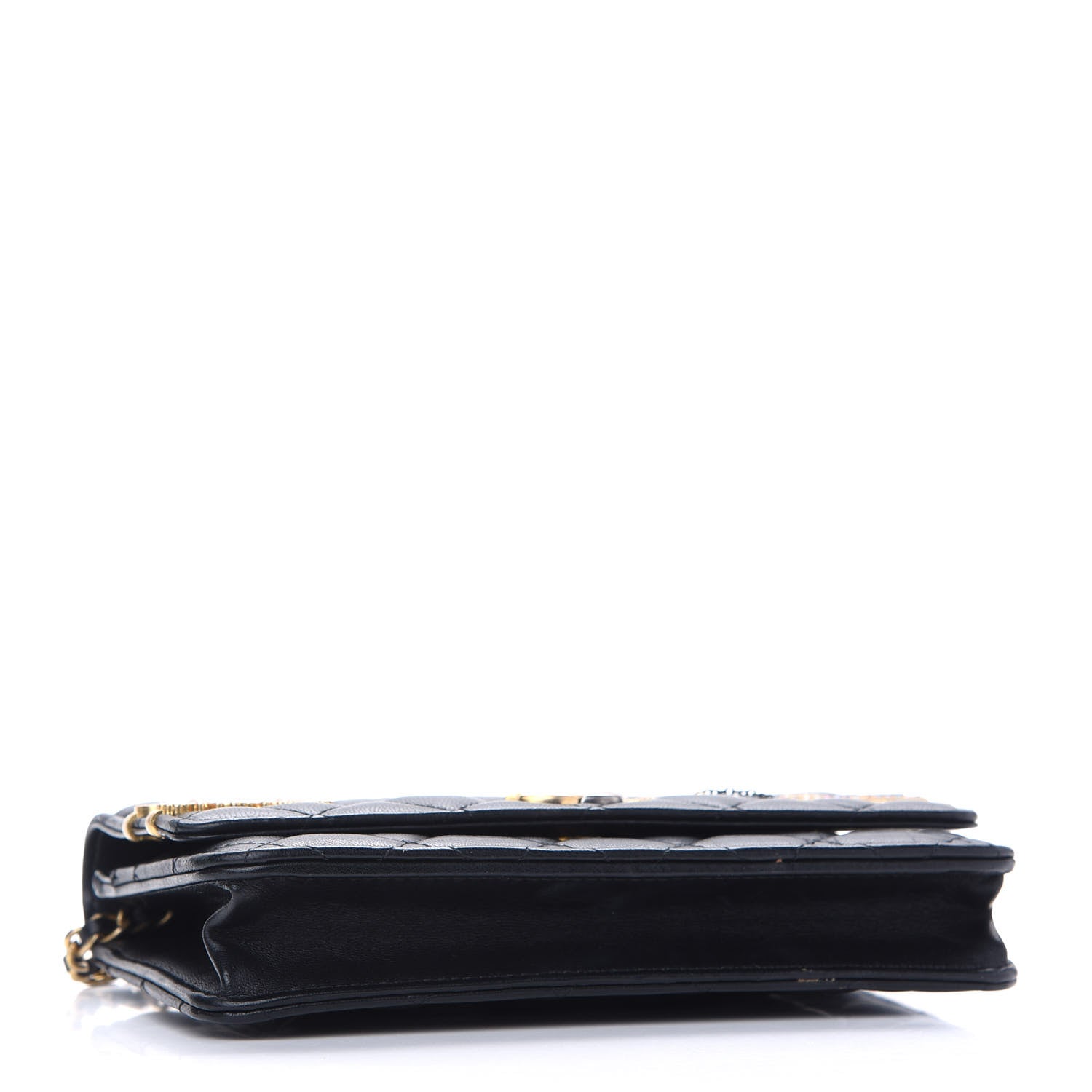 Chanel Lambskin Quilted Coco Clips Wallet On Chain WOC Black 4 of 9