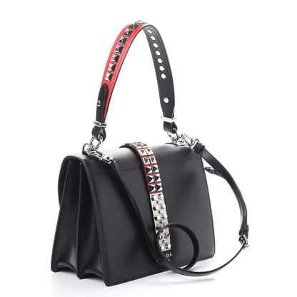 Prada Saffiano City Calfskin Studded Elektra Shoulder Bag Black Fuoco 4 of 8