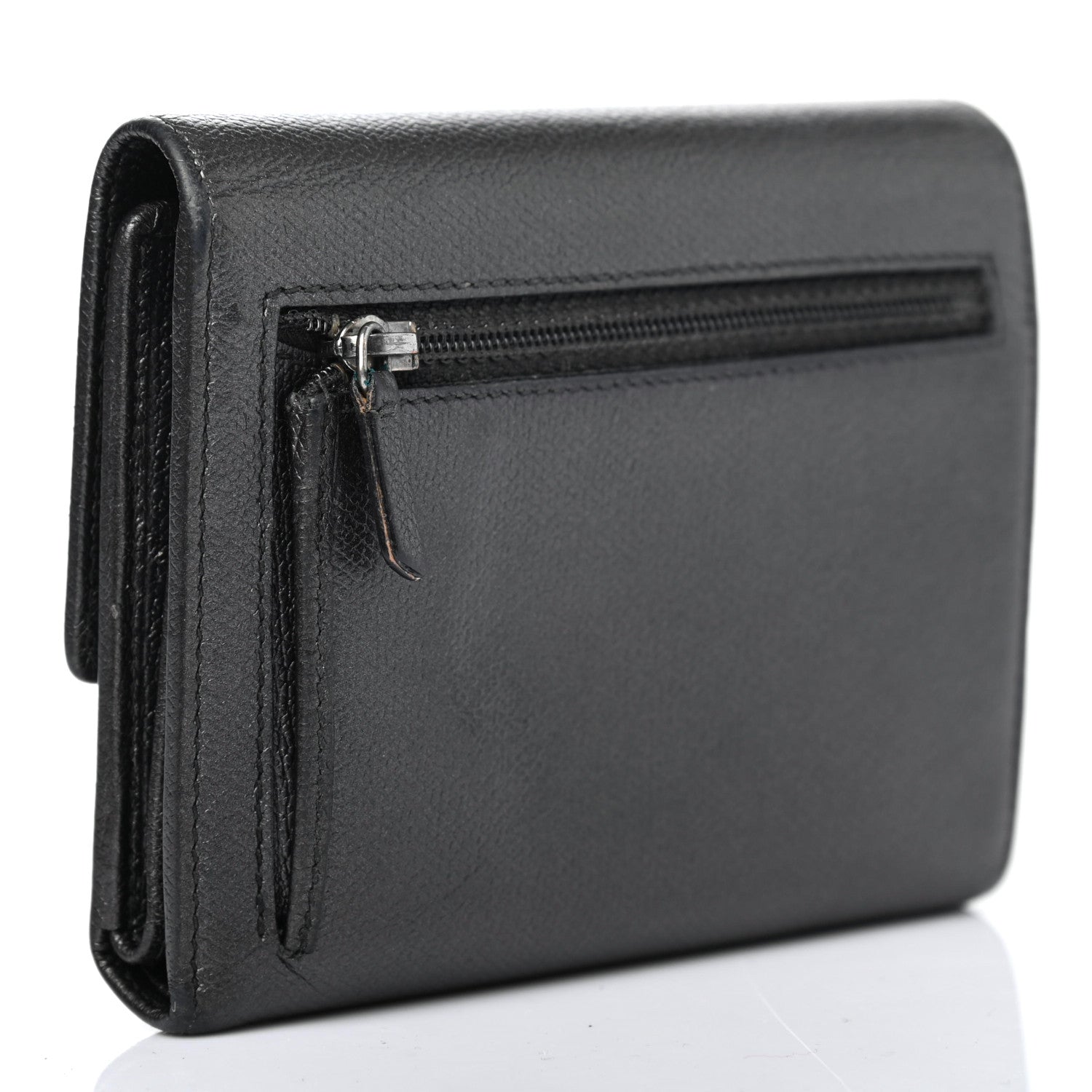 Chanel Grained Calfskin CC Button Flap Wallet Black 2 of 4