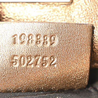 Gucci Monogram Mini Indy Top Handle Bag Metallic Gold 7 of 10