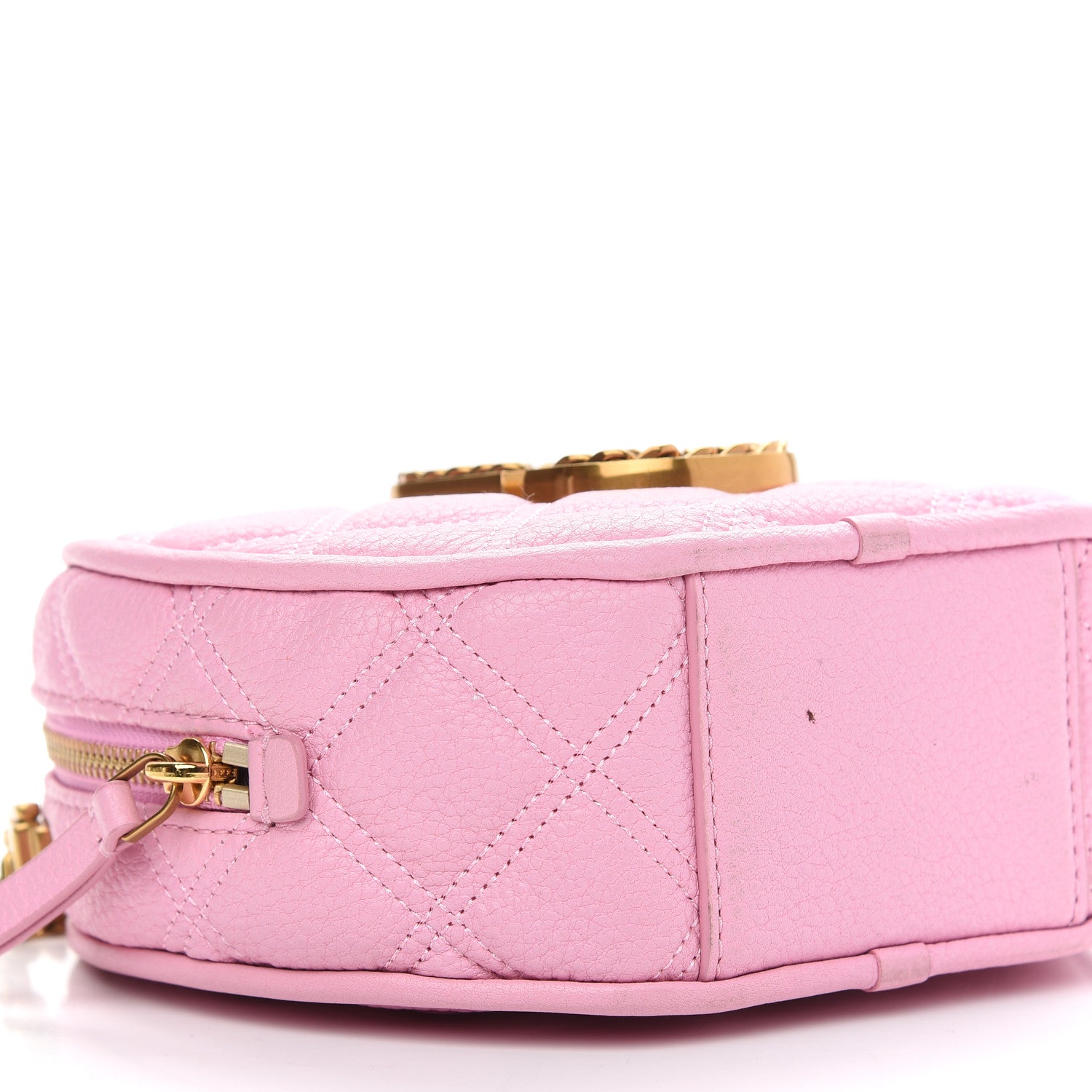 Marc Jacobs Grained Calfskin Quilted The Status Round Crossbody Pink 8 of 9