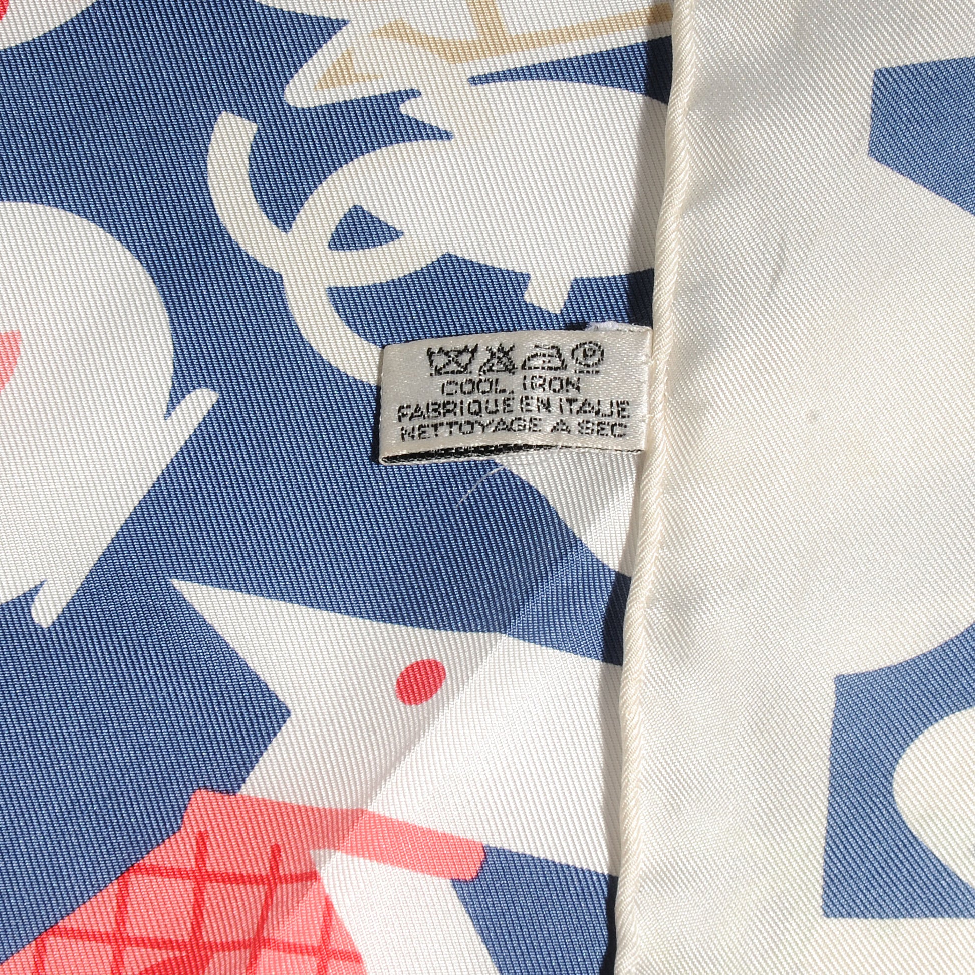 Chanel Silk Baby Animals Scarf Blue 4 of 5