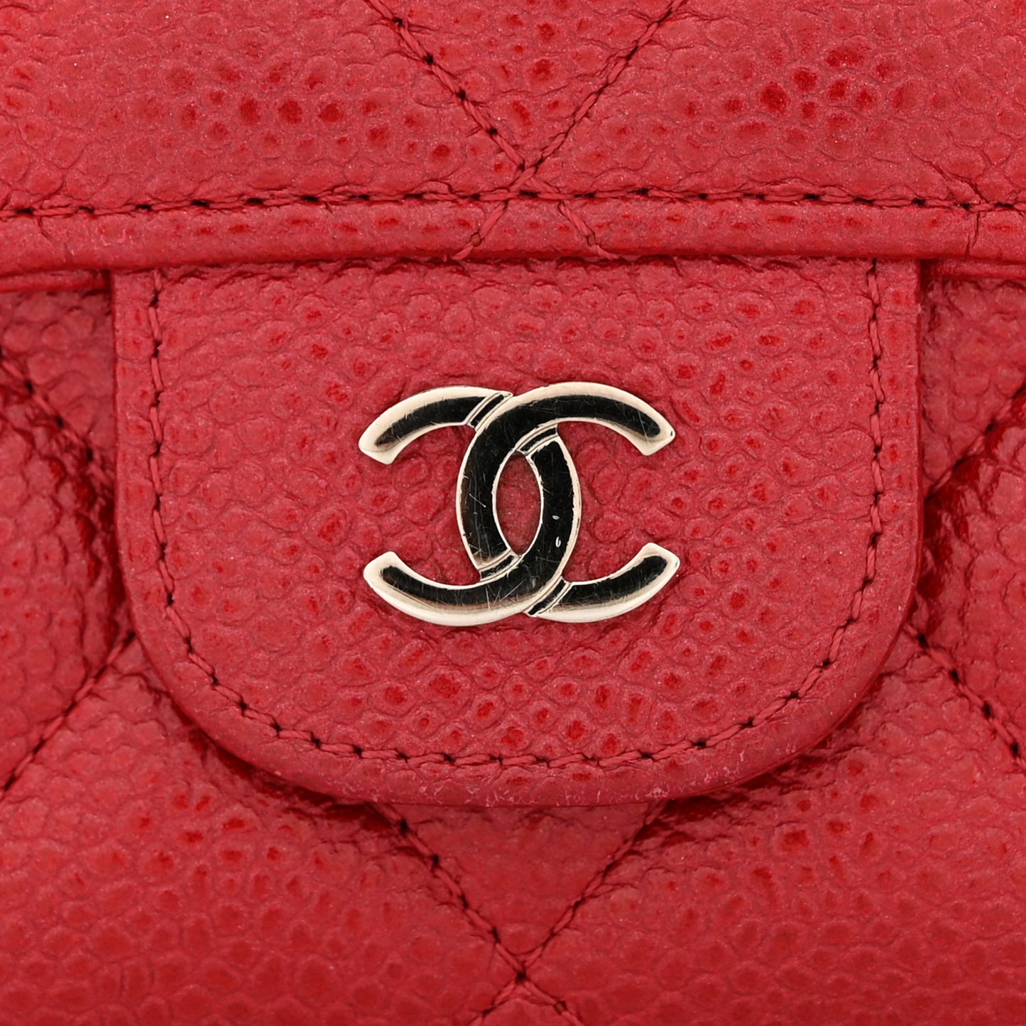 Caviar Quilted Large Flap Wallet Red