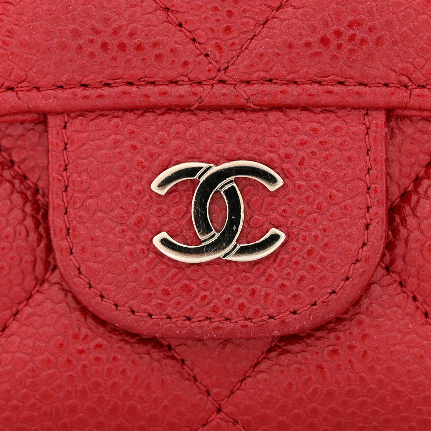 Chanel Caviar Quilted Large Flap Wallet Red 12 of 12