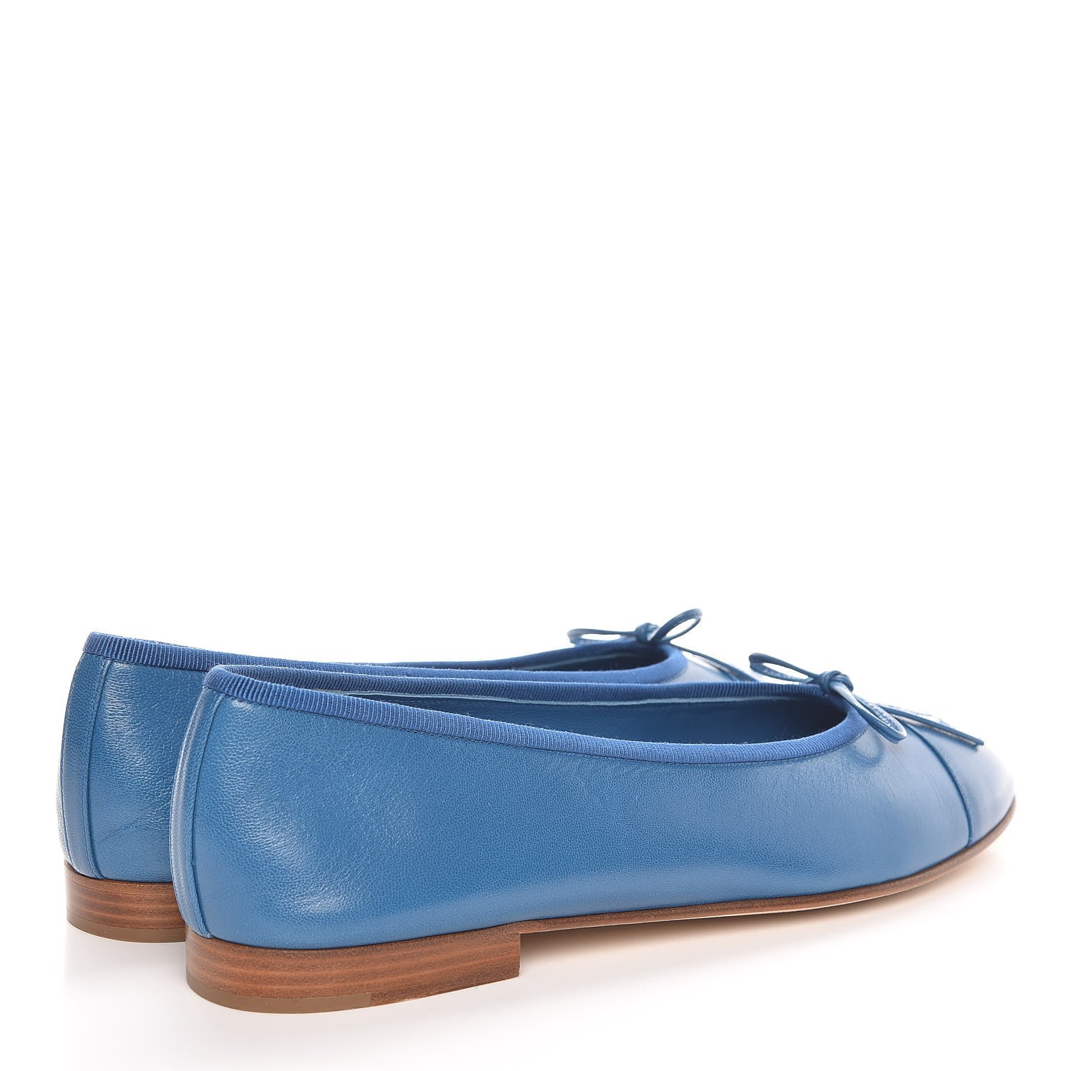 Chanel Goatskin Cap Toe CC Ballerina Flats 39.5 Blue 4 of 9