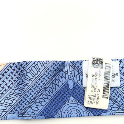 Hermes Silk Objets De Curiosite Twilly Bleu Ciel Vert Vertigo 3 of 3