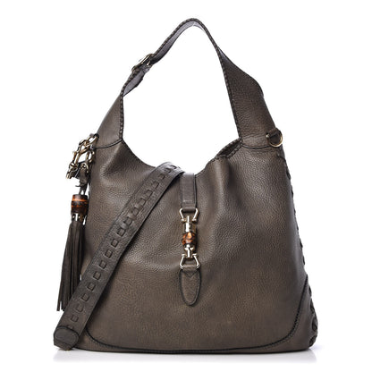 Gucci Calfskin Large New Jackie Shoulder Bag Military 1 of 8